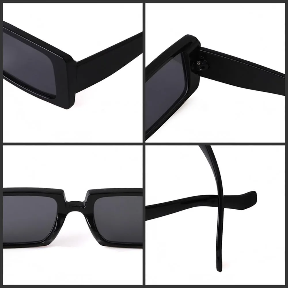Wide Rectangle Sunglasses Women Transparent Frame Flat Top Clear Lens Sun Glasses Shades Fashion Female