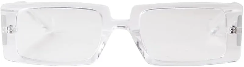 Wide Rectangle Sunglasses Women Transparent Frame Flat Top Clear Lens Sun Glasses Shades Fashion Female