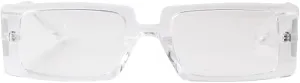 Wide Rectangle Sunglasses Women Transparent Frame Flat Top Clear Lens Sun Glasses Shades Fashion Female
