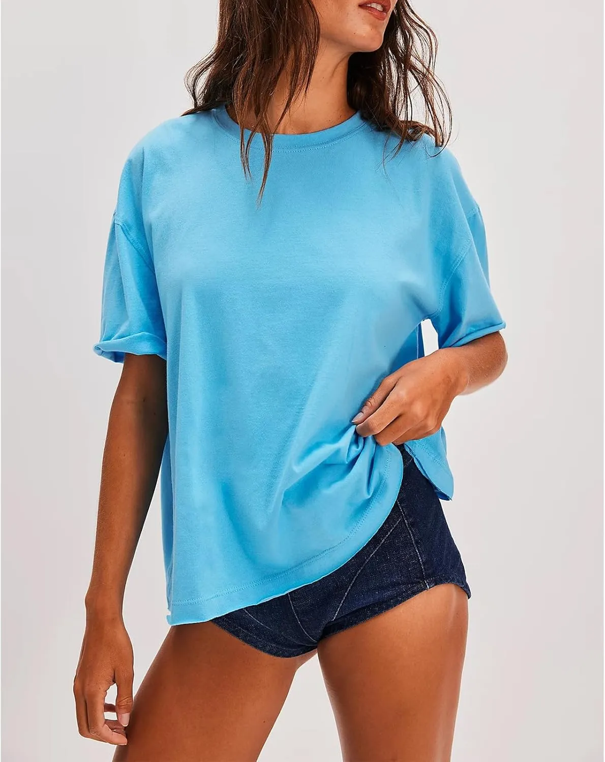 Women Butterfly Lace Short Sleeve Top Y2k Oversized Cut Out Solid Crew Neck T Shirts Summer Embroidered Tee