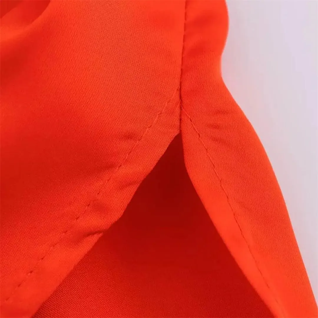 Women Loose Lapel Shirt Long Sleeve Single Breasted Solid Blouse Drawstring Slit Hem Shirts