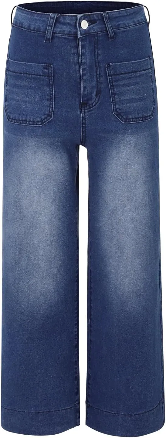 Women's Barrel Jeans Wide Leg Mid Rise Loose Y2k Baggy Boyfriend Jeans(Runs Small, Order Two Size Up