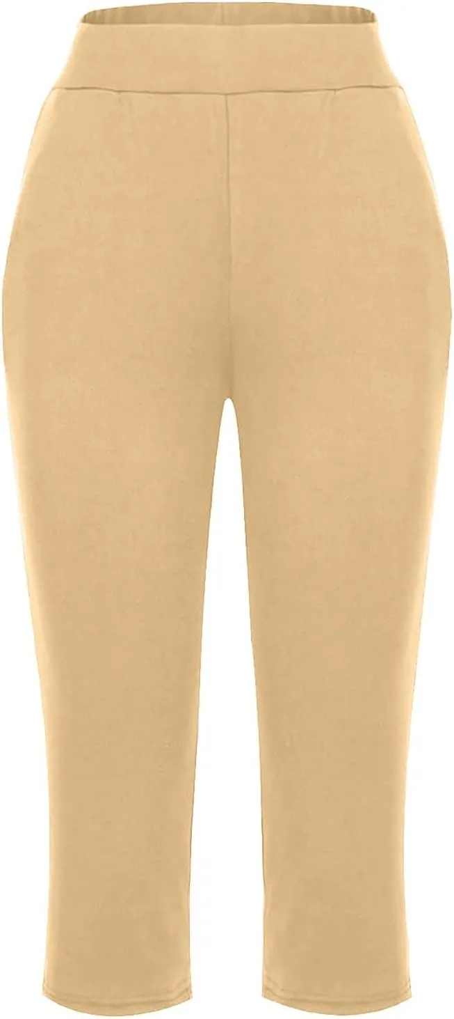 Womens Capris for Summer 2024 High Waisted Cutout Yoga Capris Lightweight Cozy Cropped Tummy Control Workout Leggings