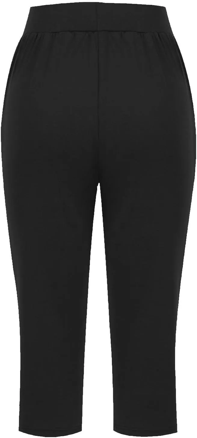 Womens Capris for Summer 2024 High Waisted Cutout Yoga Capris Lightweight Cozy Cropped Tummy Control Workout Leggings