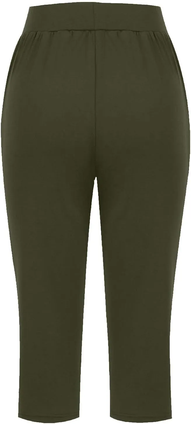 Womens Capris for Summer 2024 High Waisted Cutout Yoga Capris Lightweight Cozy Cropped Tummy Control Workout Leggings
