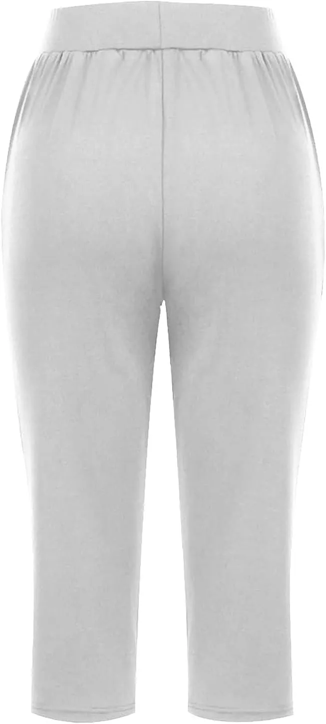 Womens Capris for Summer 2024 High Waisted Cutout Yoga Capris Lightweight Cozy Cropped Tummy Control Workout Leggings