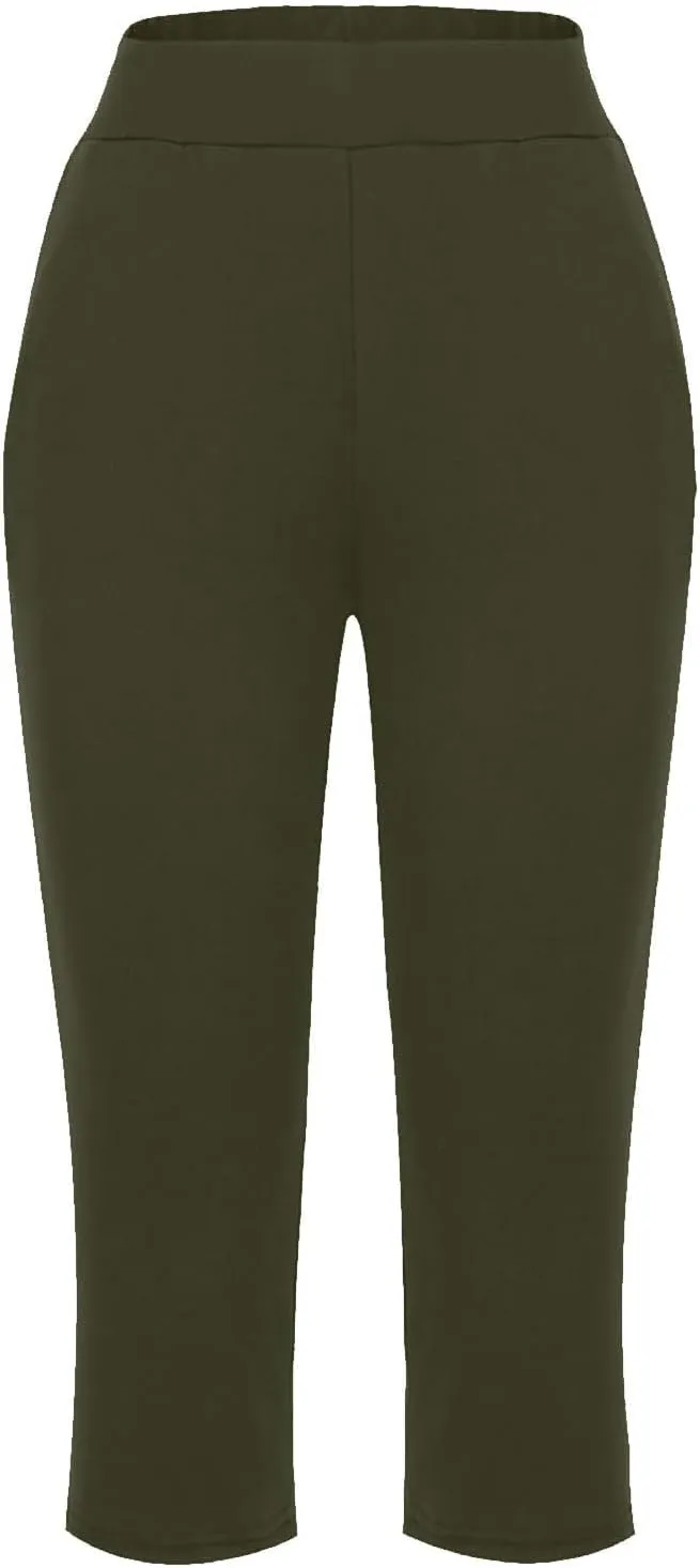 Womens Capris for Summer 2024 High Waisted Cutout Yoga Capris Lightweight Cozy Cropped Tummy Control Workout Leggings