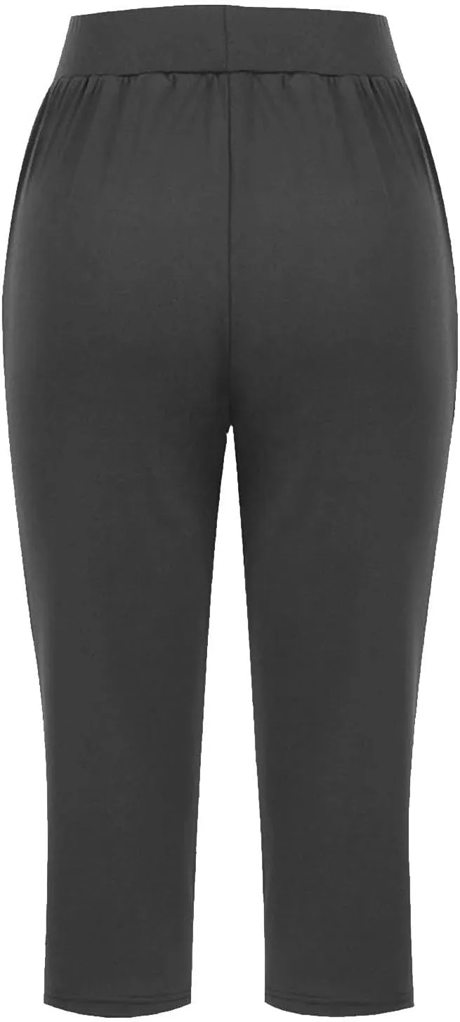 Womens Capris for Summer 2024 High Waisted Cutout Yoga Capris Lightweight Cozy Cropped Tummy Control Workout Leggings