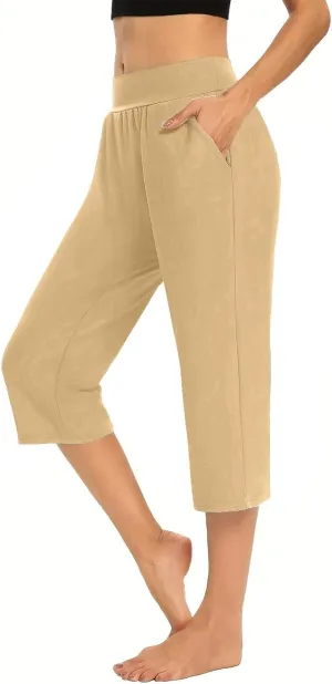 Womens Capris for Summer 2024 High Waisted Cutout Yoga Capris Lightweight Cozy Cropped Tummy Control Workout Leggings
