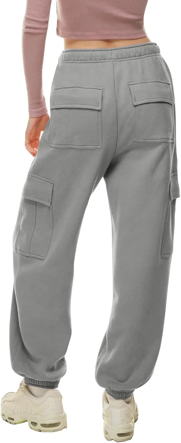 Womens Cargo Sweatpants Casual Baggy Fleece High Waisted Joggers Pants Oversized Fashion Outfits Y2k Clothes 2024