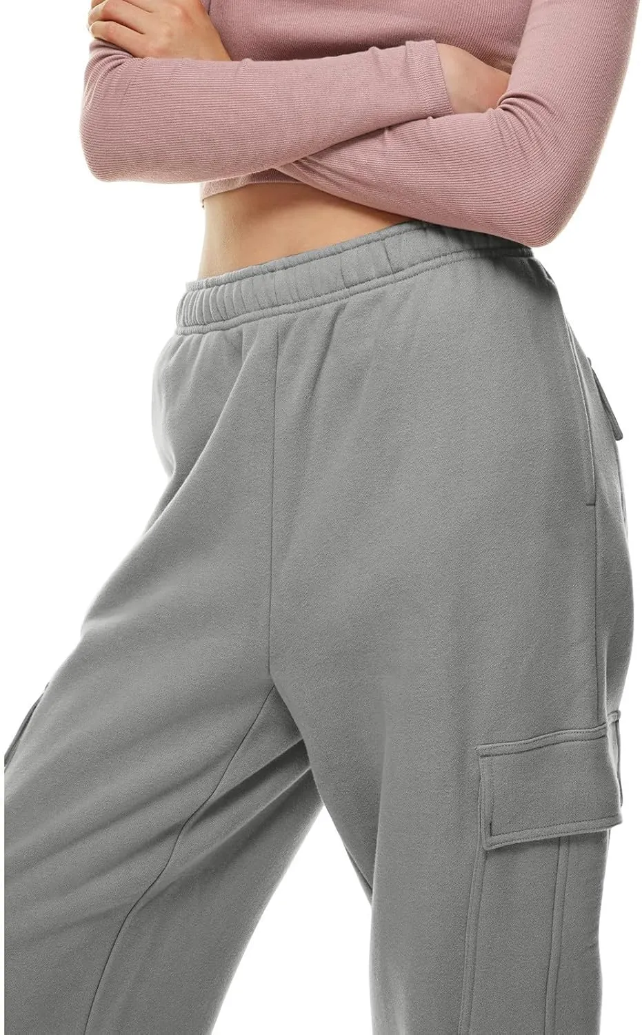 Womens Cargo Sweatpants Casual Baggy Fleece High Waisted Joggers Pants Oversized Fashion Outfits Y2k Clothes 2024