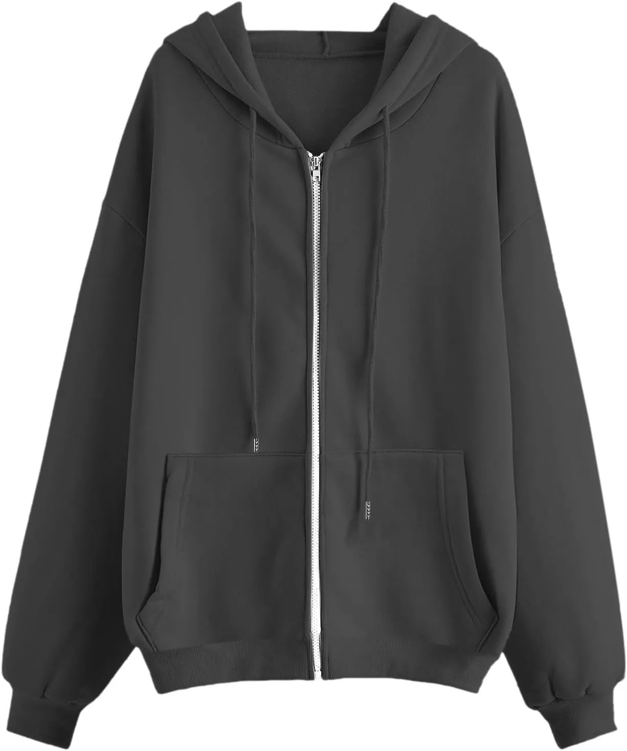 Womens Casual Zip Up Hoodies Soft Comfy Fleece Sweatshirts Loose Long Sleeve Solid Pullover with Pockets 2024 Fall Suit