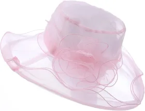 Womens Church Hats Derby Tea Party Easter Outfits Fascinator Wide Brim Ladies Elegant Dress Sunhat Summer
