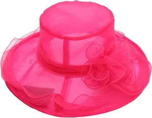 Womens Church Hats Derby Tea Party Easter Outfits Fascinator Wide Brim Ladies Elegant Dress Sunhat Summer
