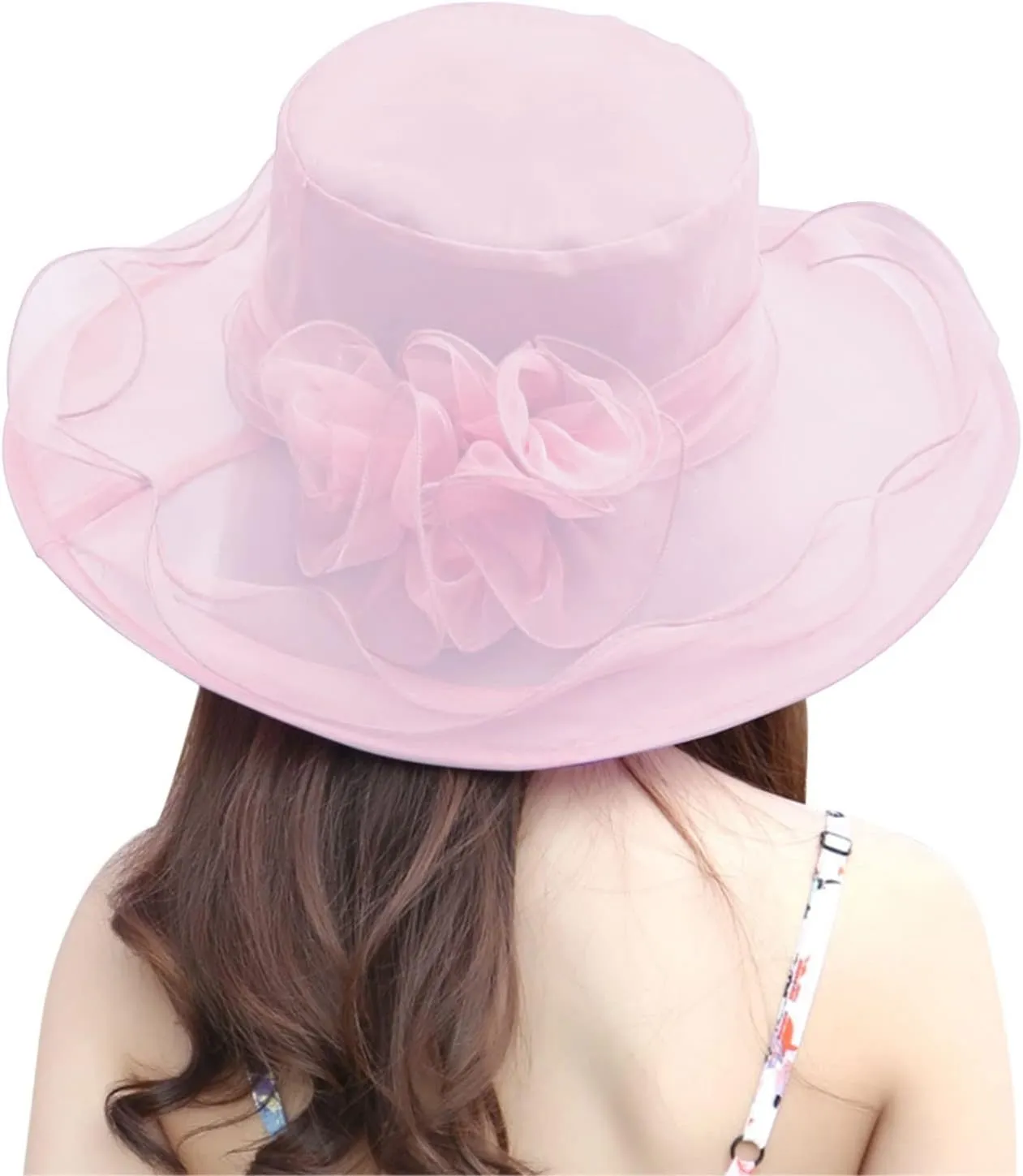 Womens Church Hats Derby Tea Party Easter Outfits Fascinator Wide Brim Ladies Elegant Dress Sunhat Summer