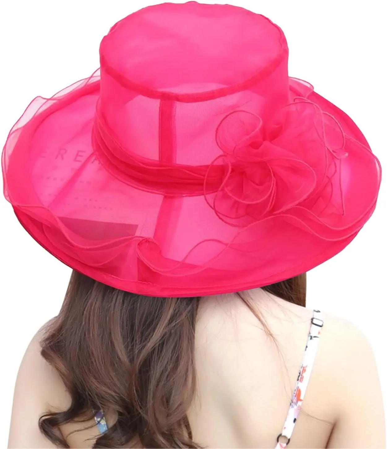 Womens Church Hats Derby Tea Party Easter Outfits Fascinator Wide Brim Ladies Elegant Dress Sunhat Summer