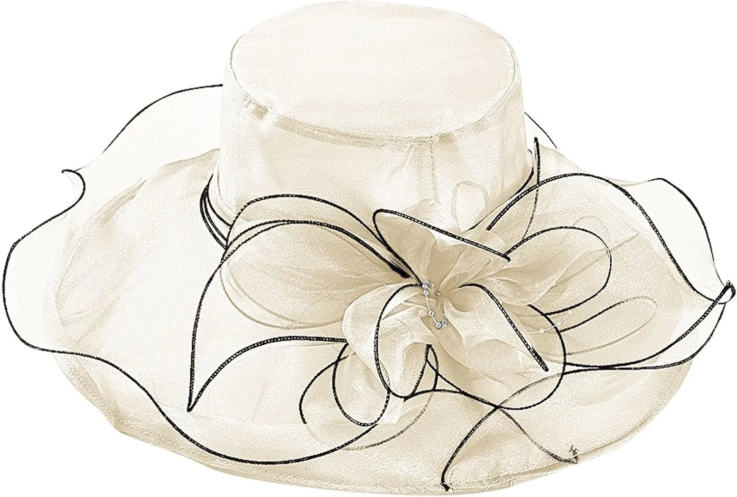 Womens Church Kentuck𝚢-Derby Hat Wide Brim Tea Party Wedding Cap Fascinators Dress Party Wedding Holiday