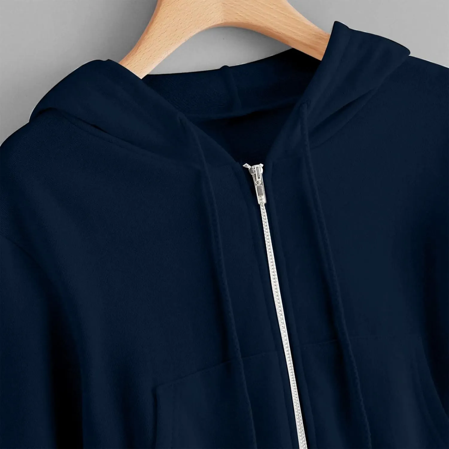 Womens Cropped Hoodies Cute Trendy Zip Up Sweatshirt Hooded Long Sleeve Yoga Tops Crop Sweatshirts Outwear Coats