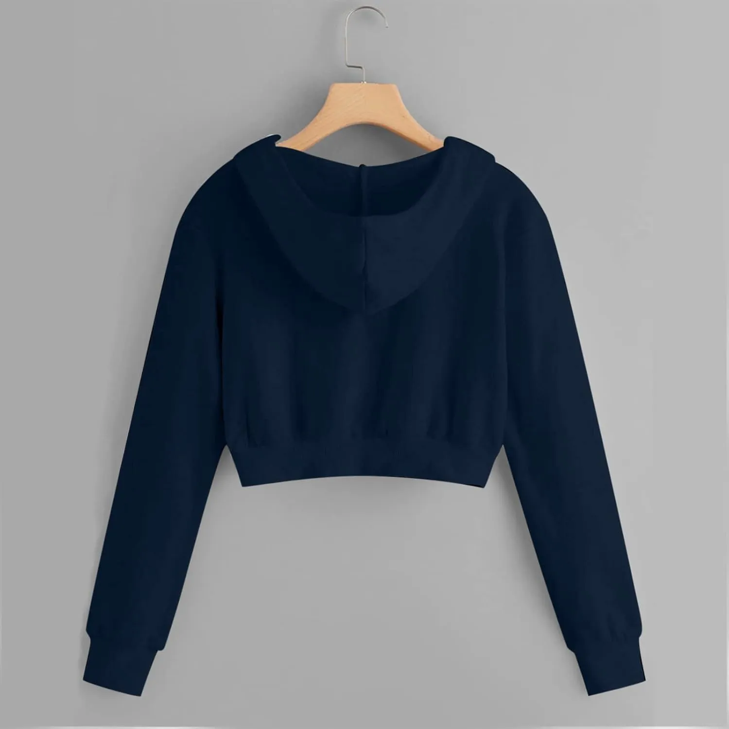 Womens Cropped Hoodies Cute Trendy Zip Up Sweatshirt Hooded Long Sleeve Yoga Tops Crop Sweatshirts Outwear Coats