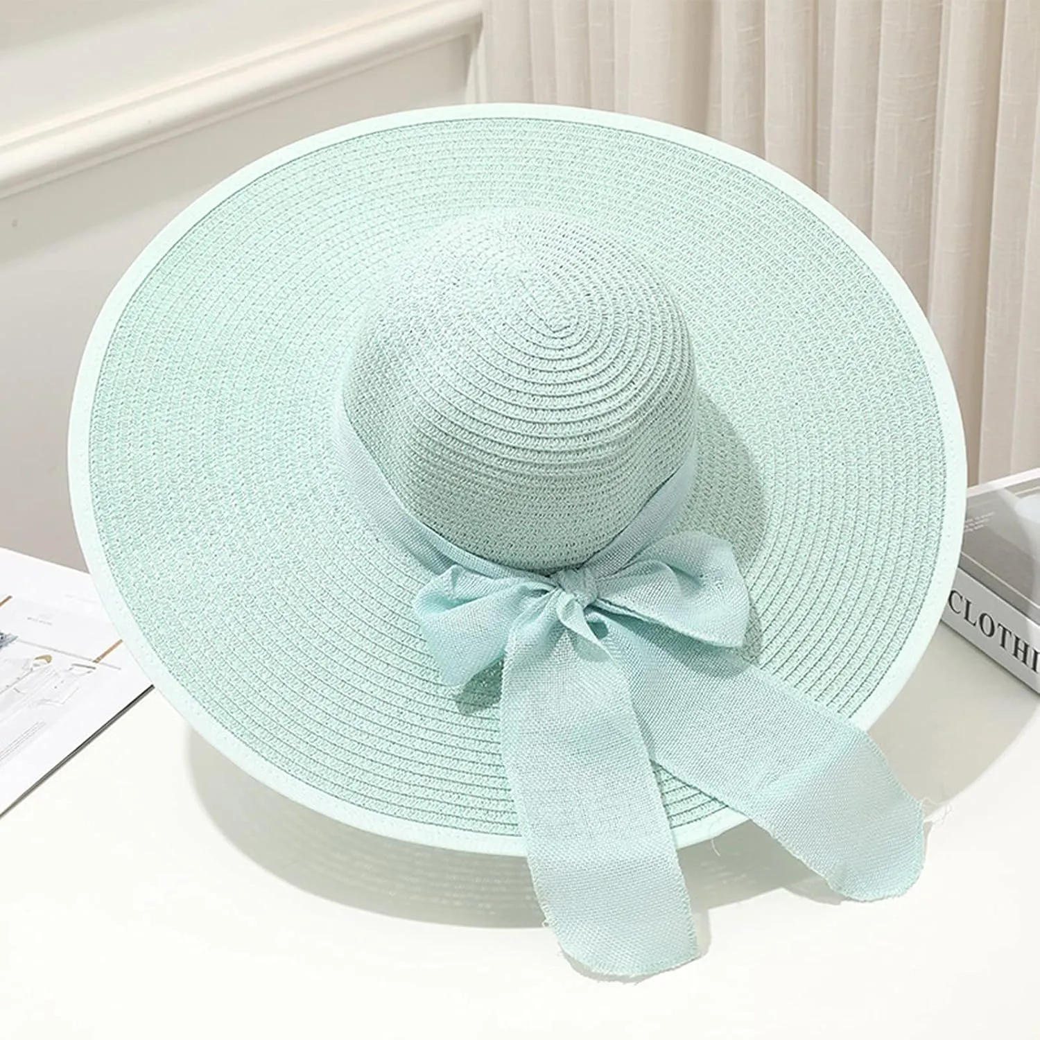 Womens Derby Hats Wide Brim Bowknot Church Tea Party Easter Bonnets Fascinator Ladies Fashion Summer Beach Cap