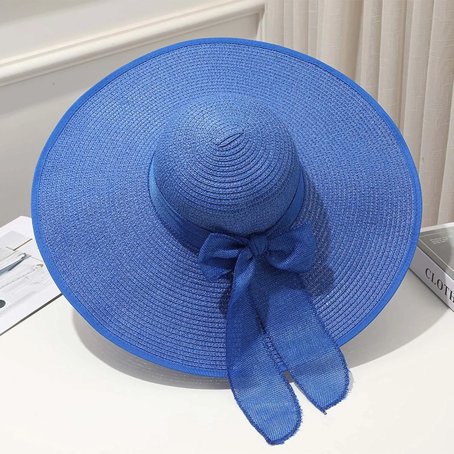 Womens Derby Hats Wide Brim Bowknot Church Tea Party Easter Bonnets Fascinator Ladies Fashion Summer Beach Cap