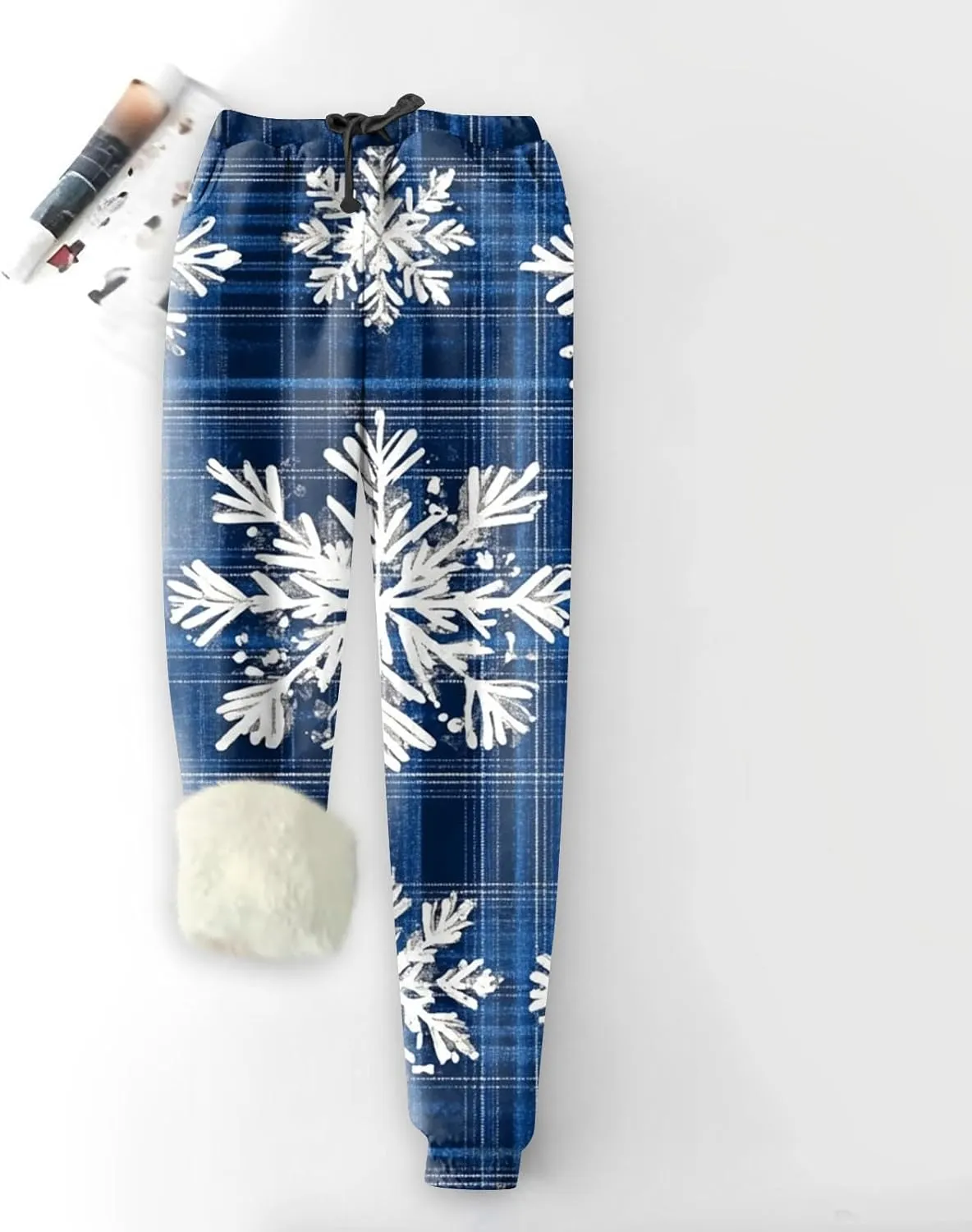 Womens Fleece Sweatpants Petite Length Winter Warm Christmas Joggers Pants Sherpa Lined Athletic Active Sweatpants