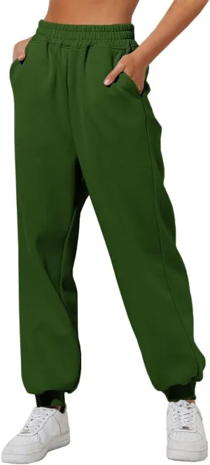 Womens High Waisted Jogger Pants Y2K Baggy Sweatpants with Pockets Cinch Bottom Lounge Casual Streetwear Trousers