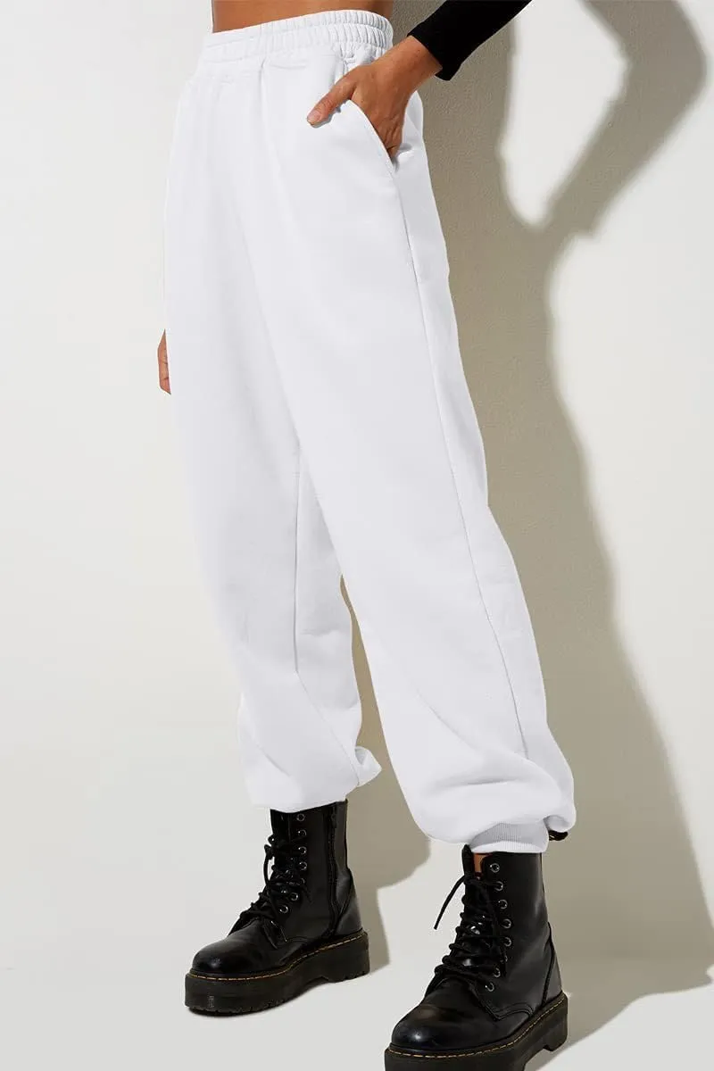 Womens High Waisted Jogger Pants Y2K Baggy Sweatpants with Pockets Cinch Bottom Lounge Casual Streetwear Trousers