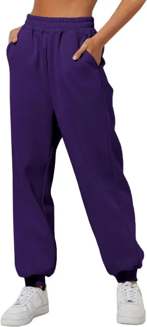 Womens High Waisted Jogger Pants Y2K Baggy Sweatpants with Pockets Cinch Bottom Lounge Casual Streetwear Trousers
