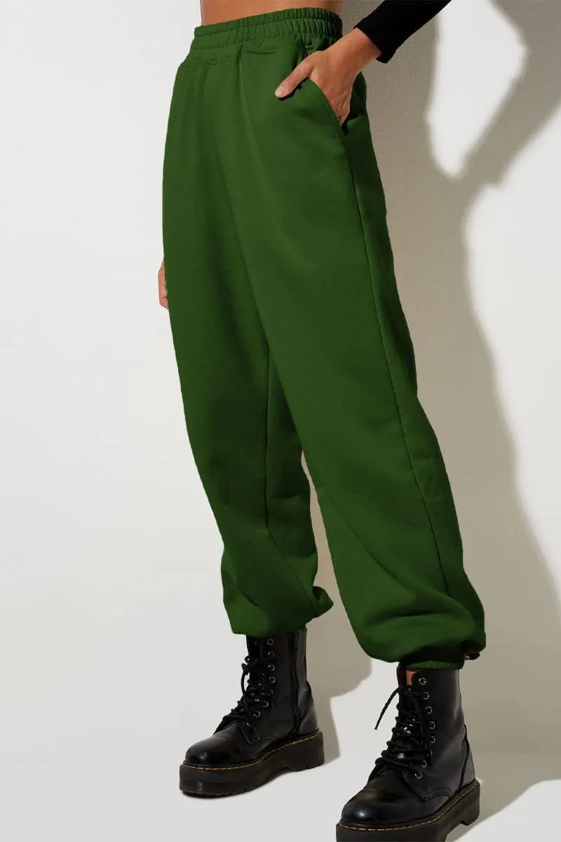 Womens High Waisted Jogger Pants Y2K Baggy Sweatpants with Pockets Cinch Bottom Lounge Casual Streetwear Trousers