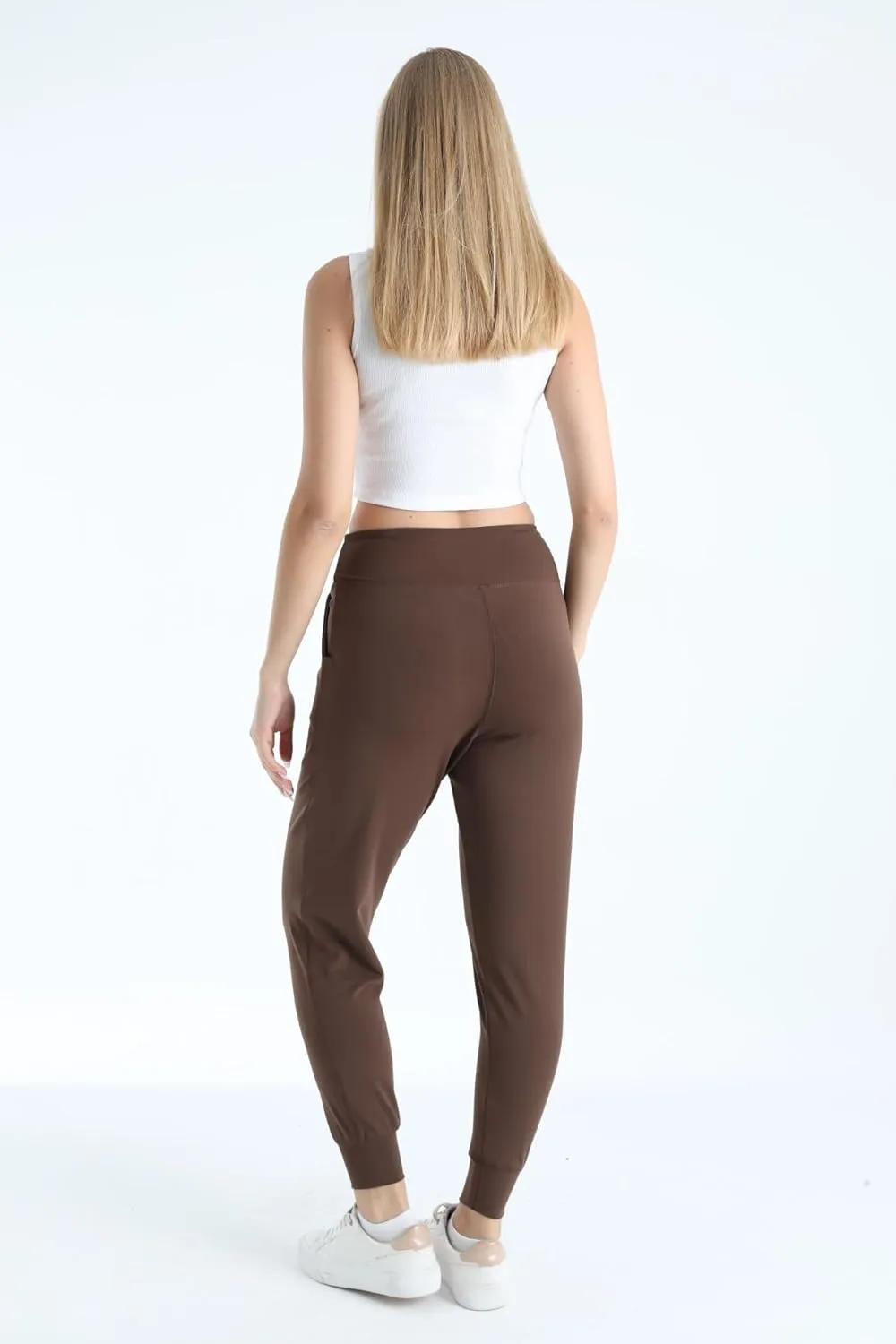 Women's Joggers High Waisted Yoga Pants with Pockets & Lightweight Athletic Leggings Set for Workout, Yoga, Running