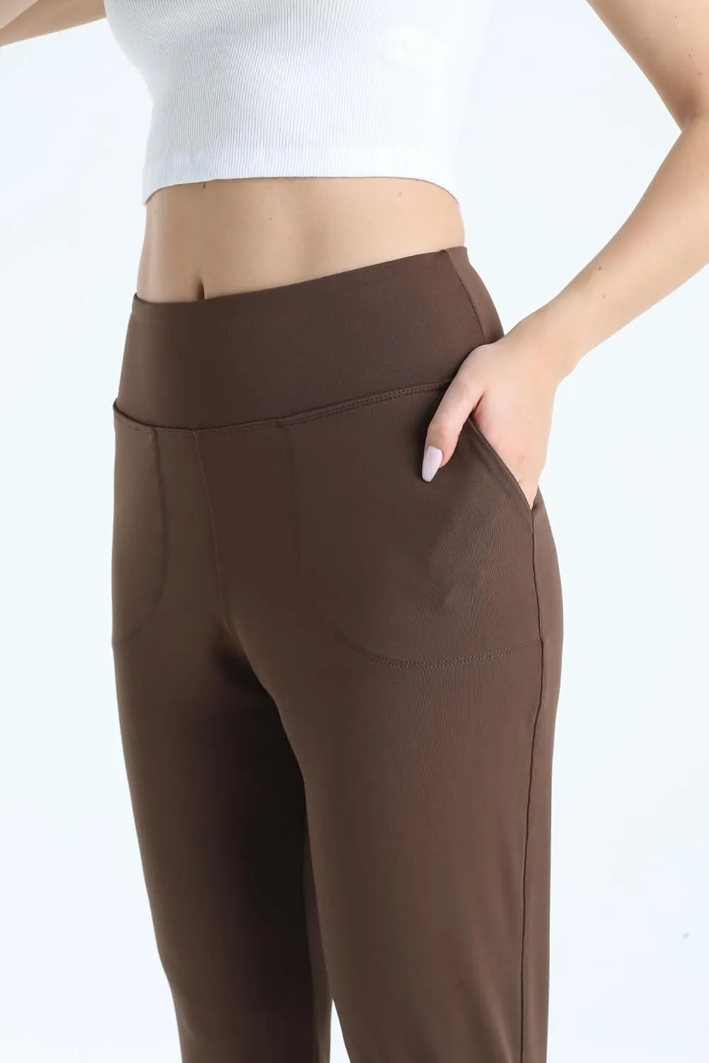 Women's Joggers High Waisted Yoga Pants with Pockets & Lightweight Athletic Leggings Set for Workout, Yoga, Running
