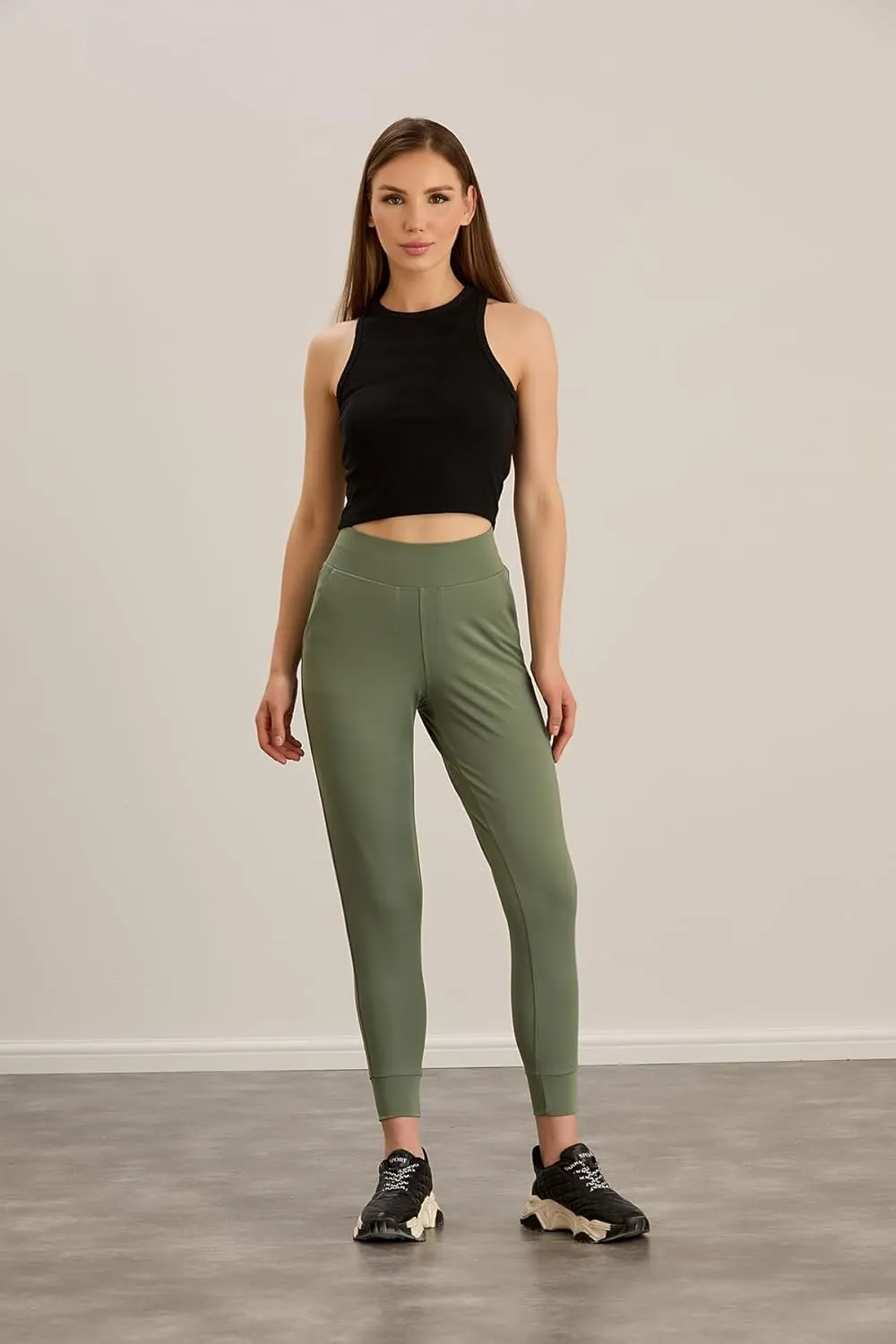 Women's Joggers High Waisted Yoga Pants with Pockets & Lightweight Athletic Leggings Set for Workout, Yoga, Running