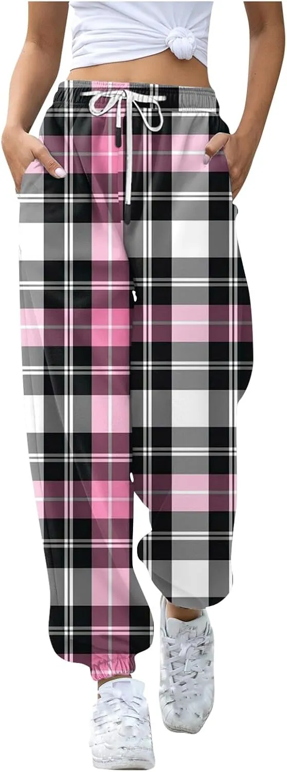 Womens Joggers Pants with Pockets Wide Leg Sweatpants for Women Spider Wed Graphics Plus Size Y2k Lounge Pants