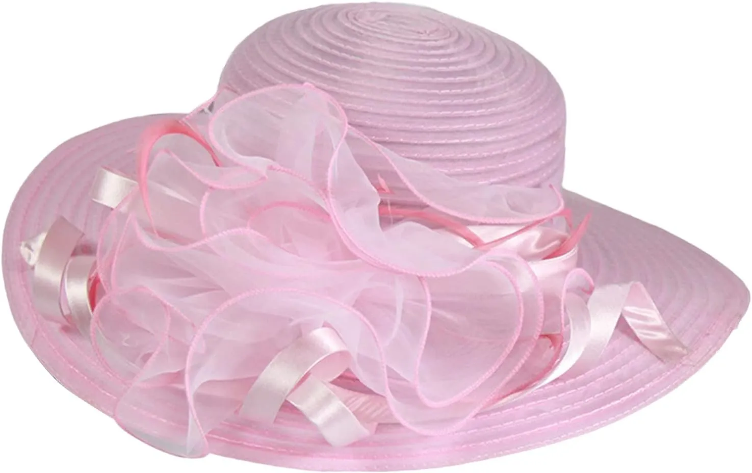 Women's Kentucky Hat Dress Hat Wide Brim Leaf Flower Bridal Beach Shower Hat Church Tea Wedding Fascinator Hat