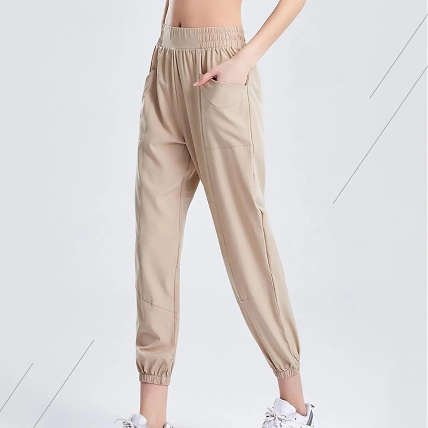 Women's Pants with Pockets High Waisted Lounge Casual Wide Leg Drawstring Sweatpant Baggy 2024 Trendy Baggy Bottom