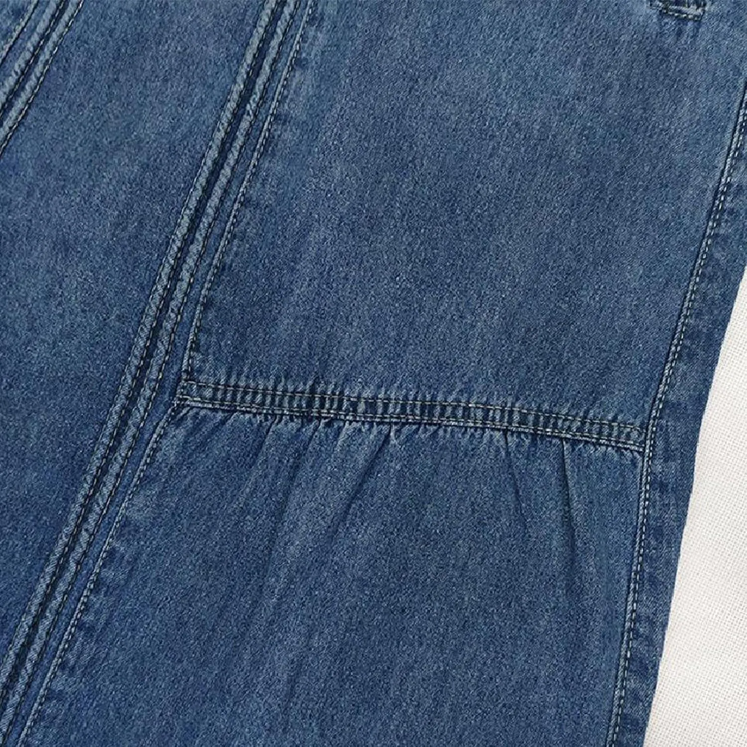 Women's Plus Size Denim Maxi Skirts with Frayed Hem, Pockets, Elastic Waist Stylish Casual Ankle Length Jean Skirt