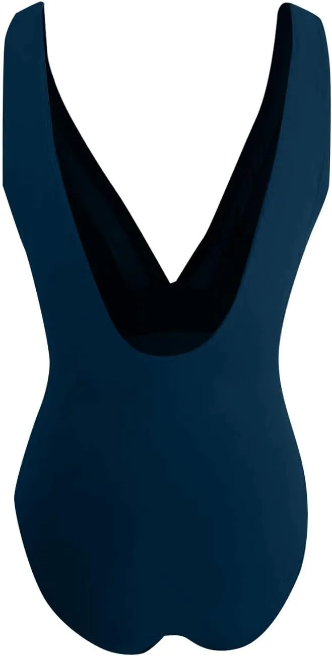 Women's Sexy One Piece Swimsuits V Neck Printed Tummy Control Swimsuit Slimming Push up High Waist Bathing Suit