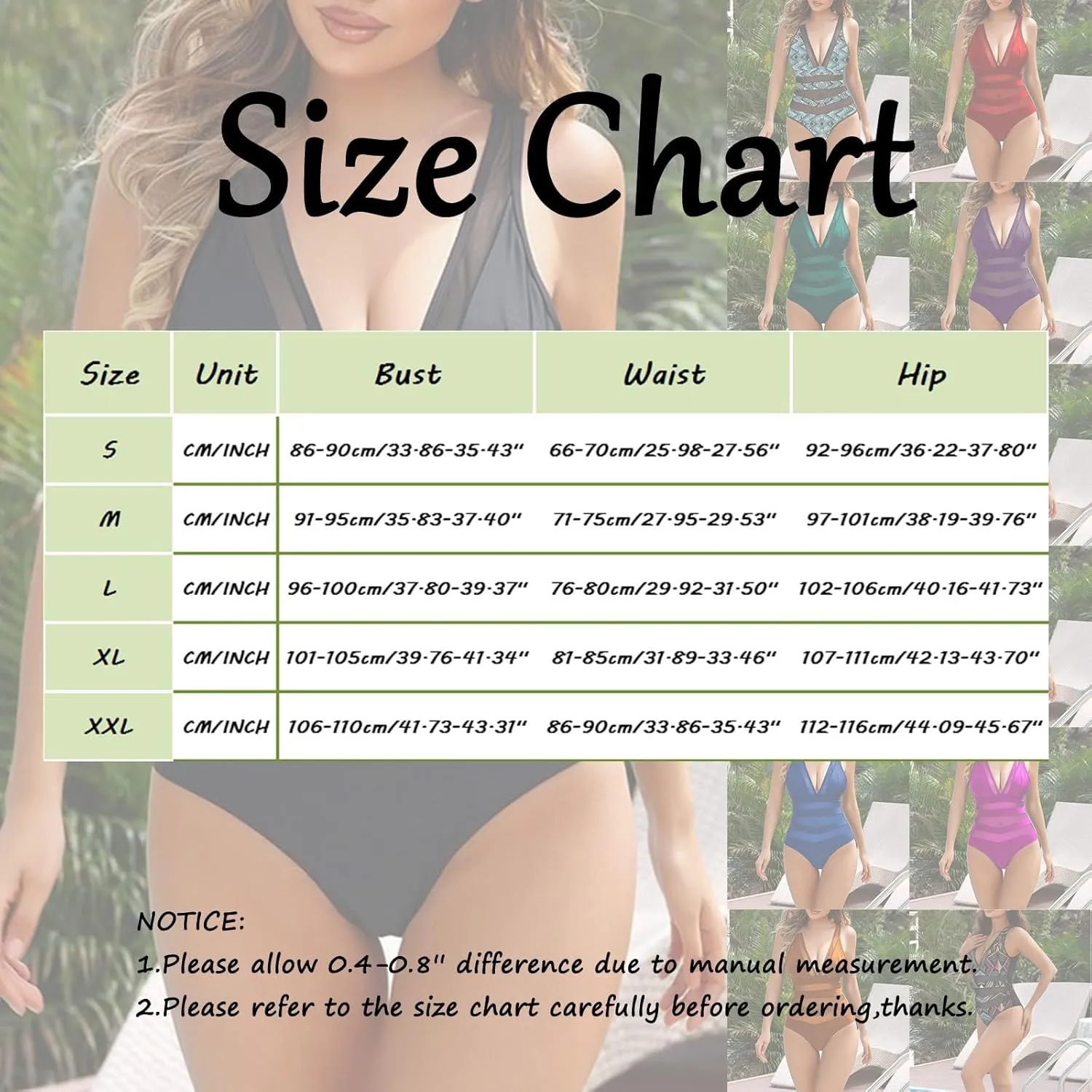 Women's Sexy One Piece Swimsuits V Neck Printed Tummy Control Swimsuit Slimming Push up High Waist Bathing Suit