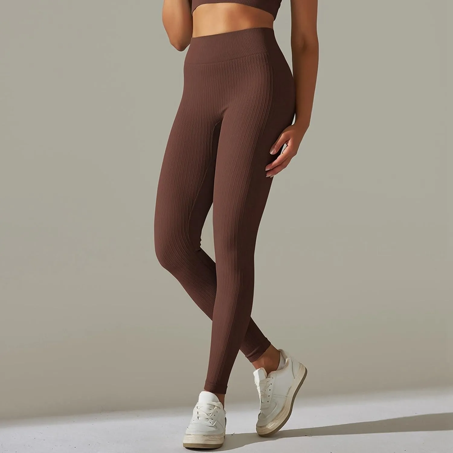 Womens Sporty Compression Leggings Trendy Seamless Yoga High Waist Yoga Pants Skimpy High Waisted Patterned Lift Gym