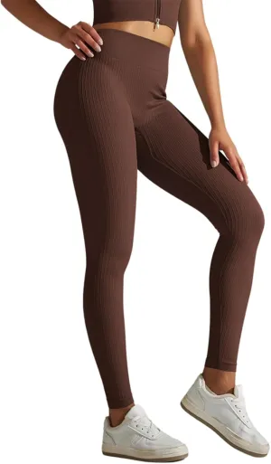 Womens Sporty Compression Leggings Trendy Seamless Yoga High Waist Yoga Pants Skimpy High Waisted Patterned Lift Gym
