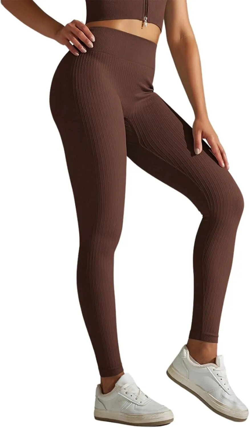 Womens Sporty Compression Leggings Trendy Seamless Yoga High Waist Yoga Pants Skimpy High Waisted Patterned Lift Gym