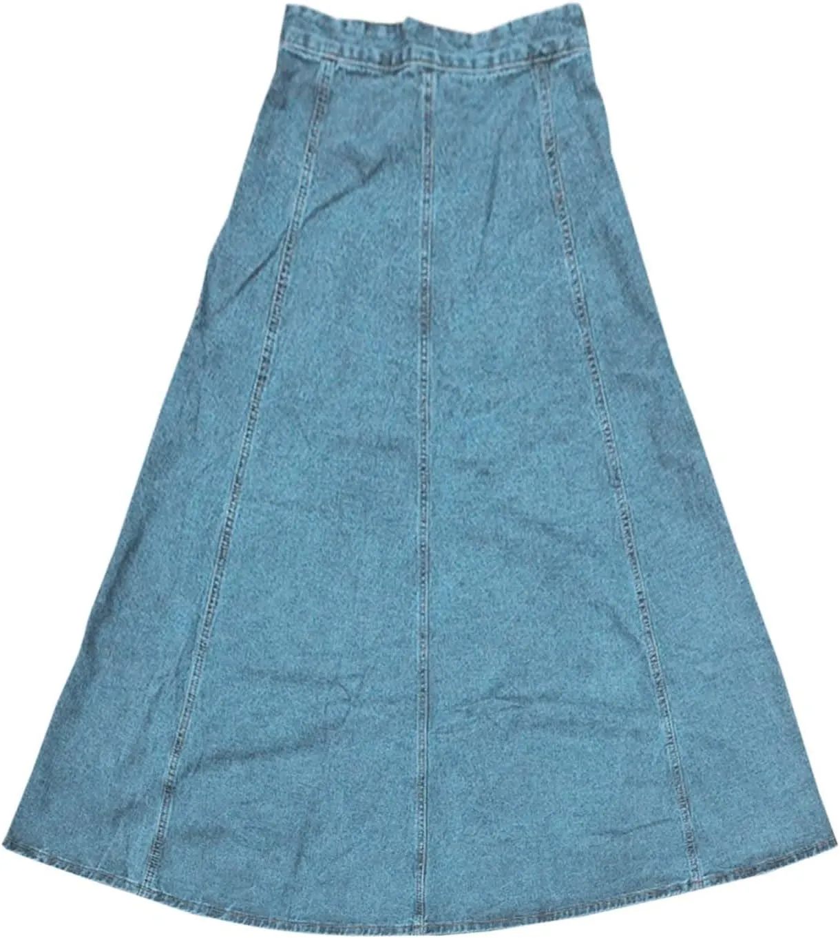 Women's Summer Casual Boho Denim Maxi Skirt High Waisted Button Fly A-Line Flared Pleated Vintage Jean Skirts