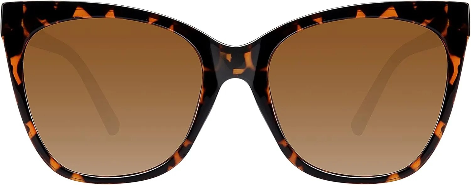 WOWSUN Large Polarized Cat Eye Sunglasses for Women