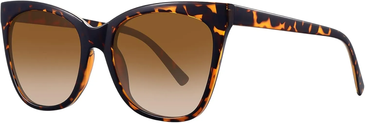 WOWSUN Large Polarized Cat Eye Sunglasses for Women