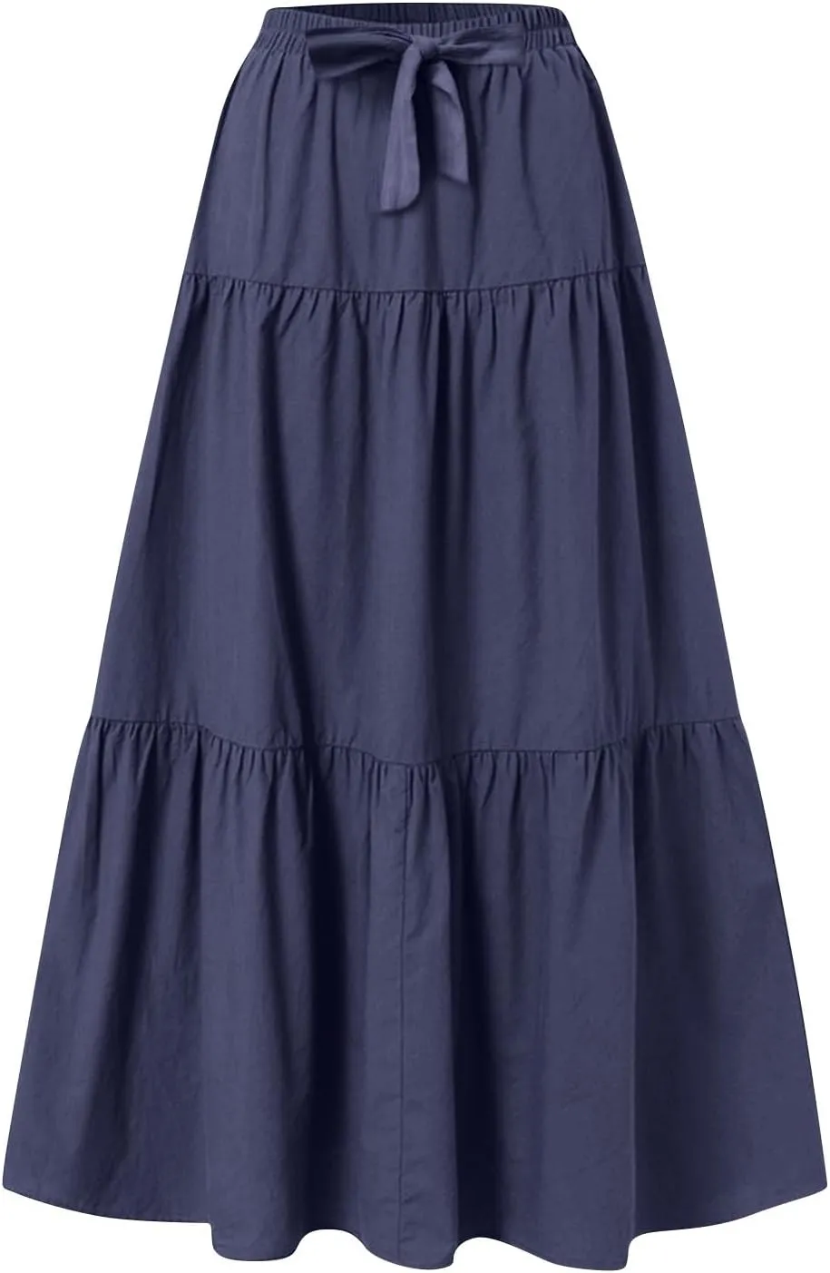 XOWRTE Women's 2025 Bohemian Long Skirts Flowy High Waist A Line Maxi Skirts for Women Summer Pleated Mini Skirts
