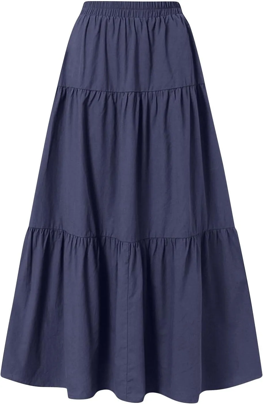 XOWRTE Women's 2025 Bohemian Long Skirts Flowy High Waist A Line Maxi Skirts for Women Summer Pleated Mini Skirts