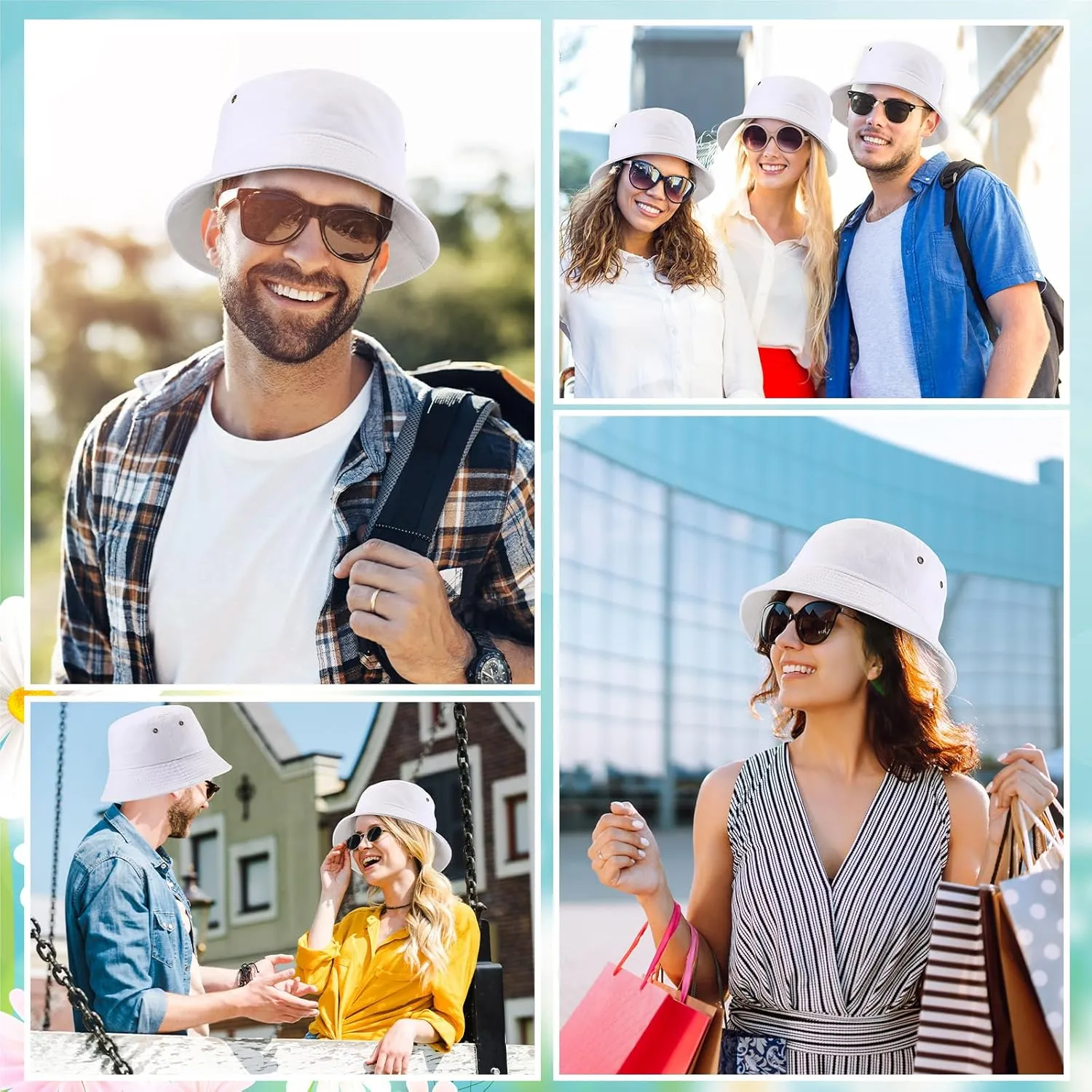 Xtinmee 36 Pcs Washed Cotton Bucket Hats Bulk Packable Unisex Trendy Lightweight Travel Summer Sun Hats for Women Men