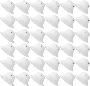 Xtinmee 36 Pcs Washed Cotton Bucket Hats Bulk Packable Unisex Trendy Lightweight Travel Summer Sun Hats for Women Men