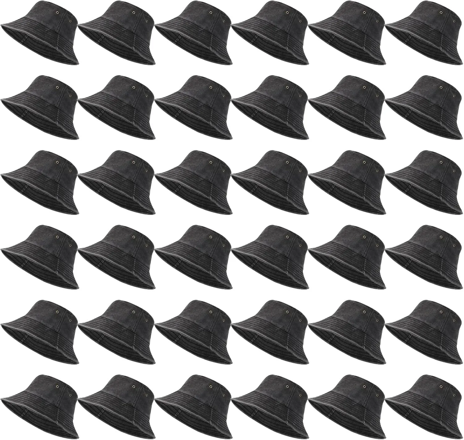 Xtinmee 36 Pcs Washed Cotton Bucket Hats Bulk Packable Unisex Trendy Lightweight Travel Summer Sun Hats for Women Men